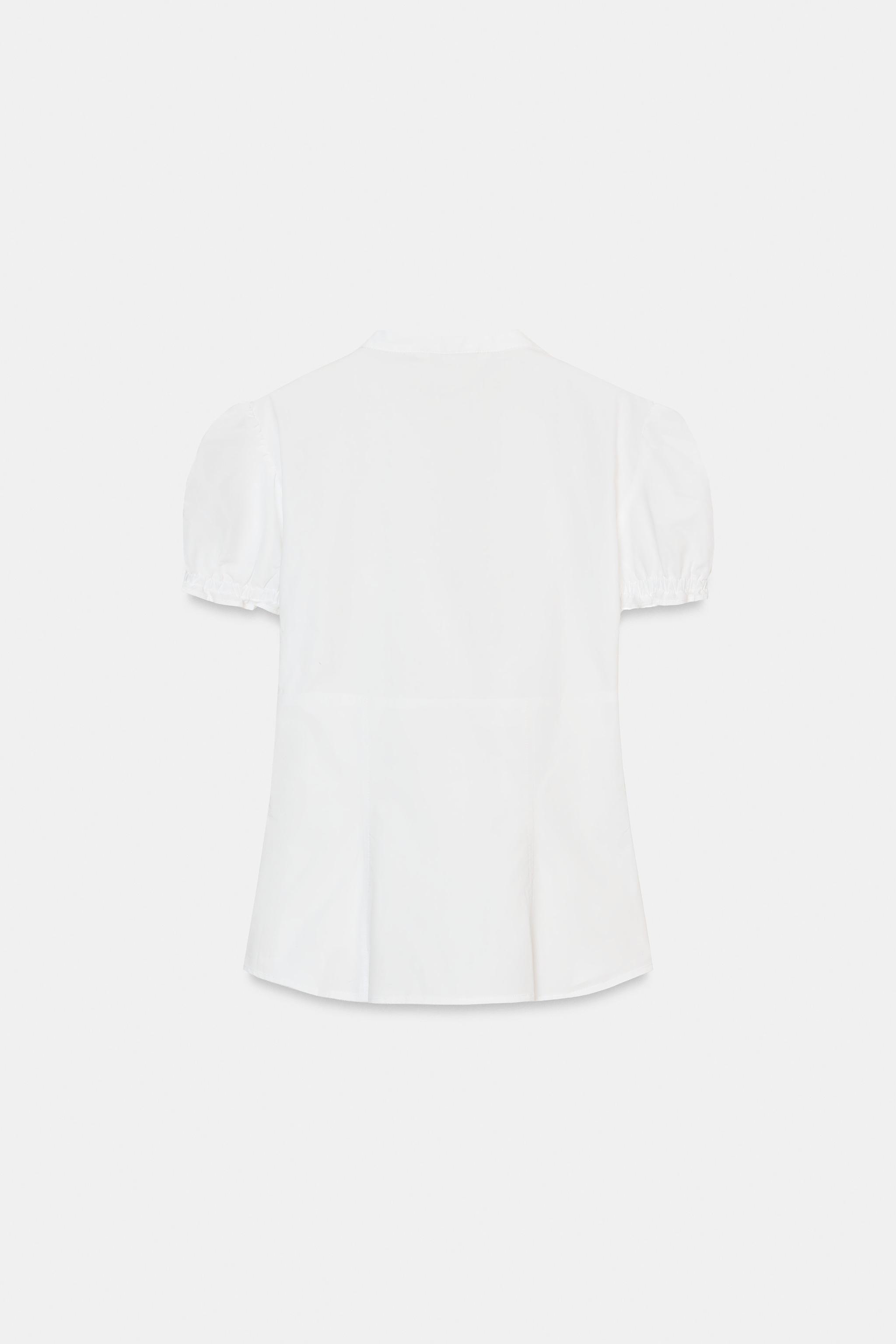 CHEMISE EN POPELINE À VOLANTS